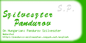 szilveszter pandurov business card